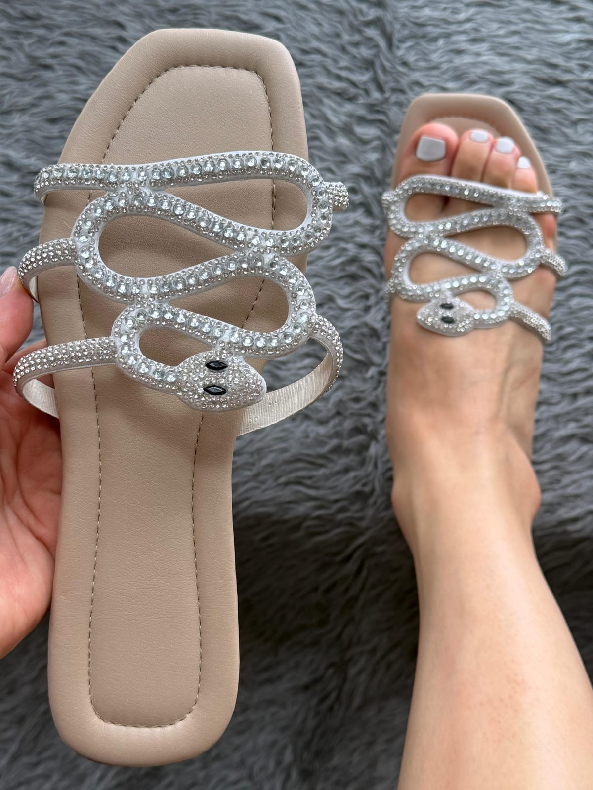 Sandalia chinela fantasy - Blanco