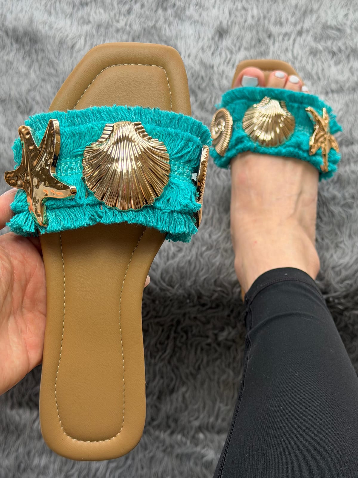 Sandalia conchas big - Azul