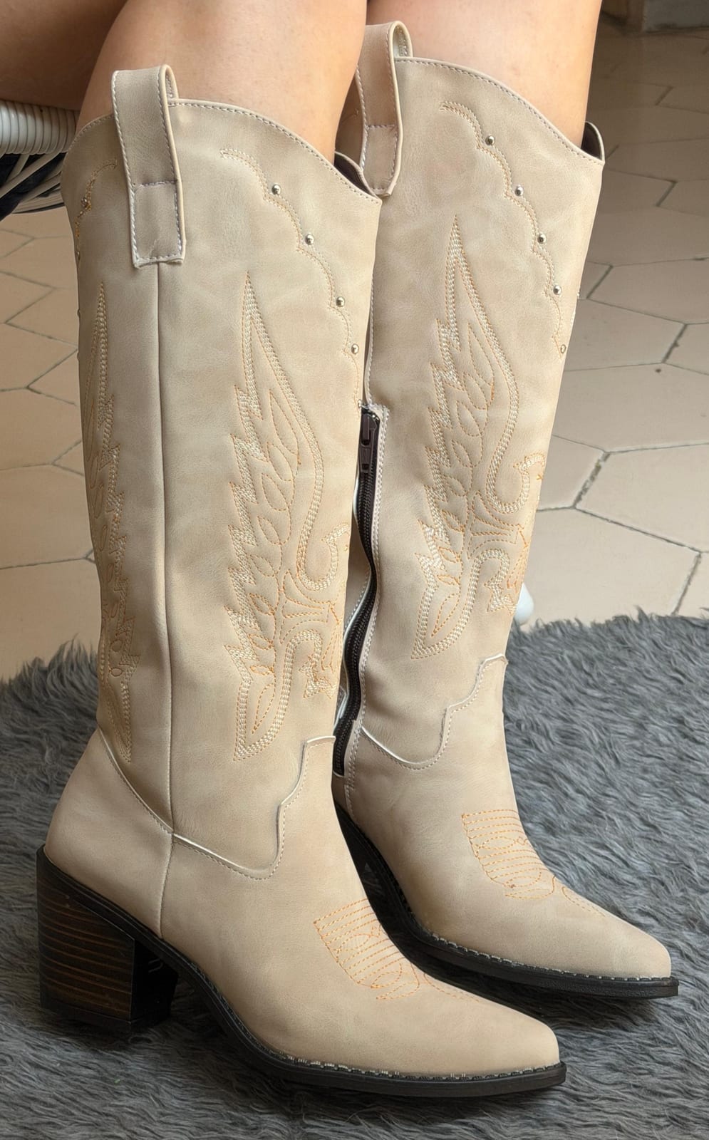 Bota vaquera alta aguila  tisa - Latte