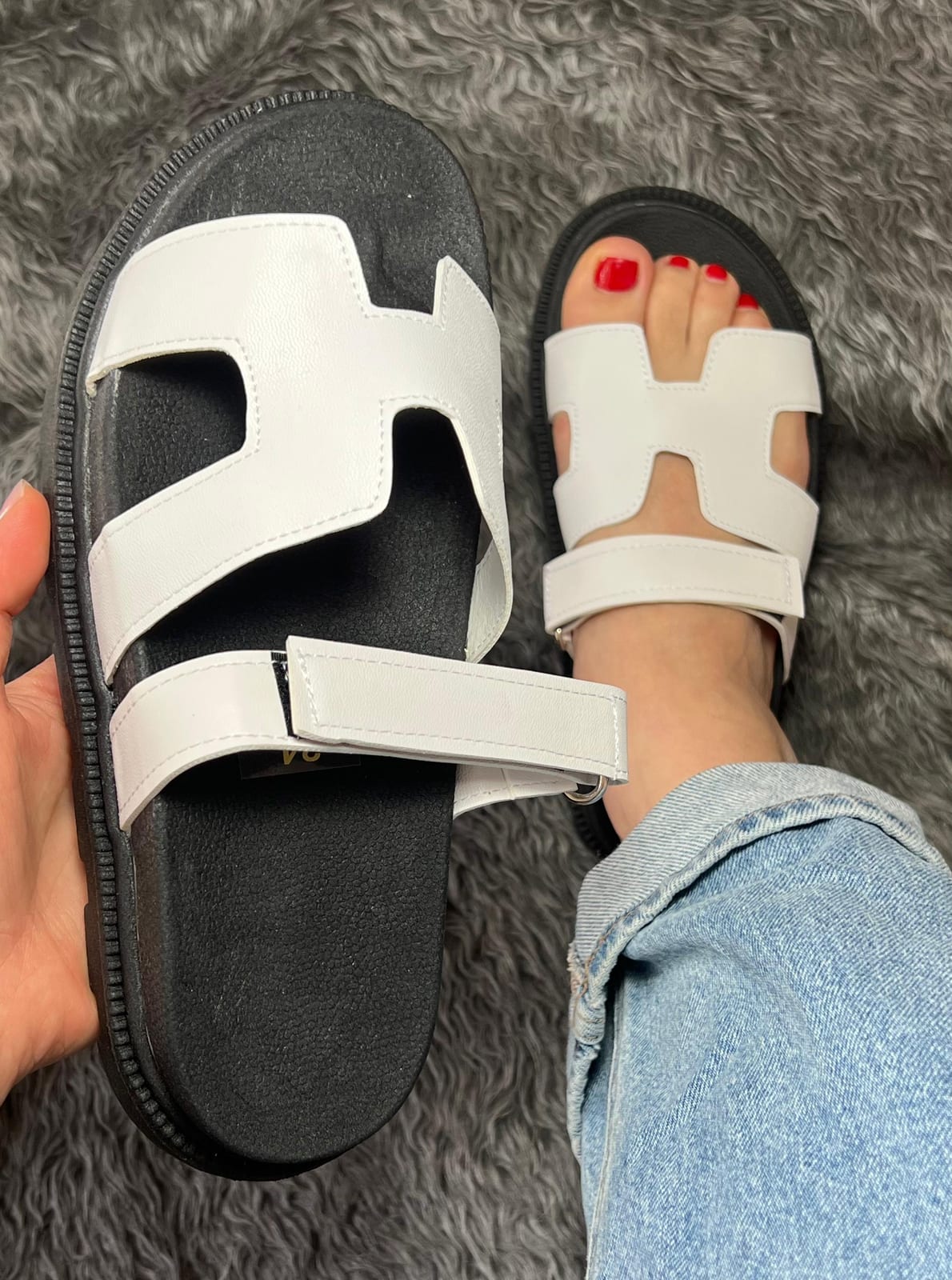 Huarache H broche - Blanco