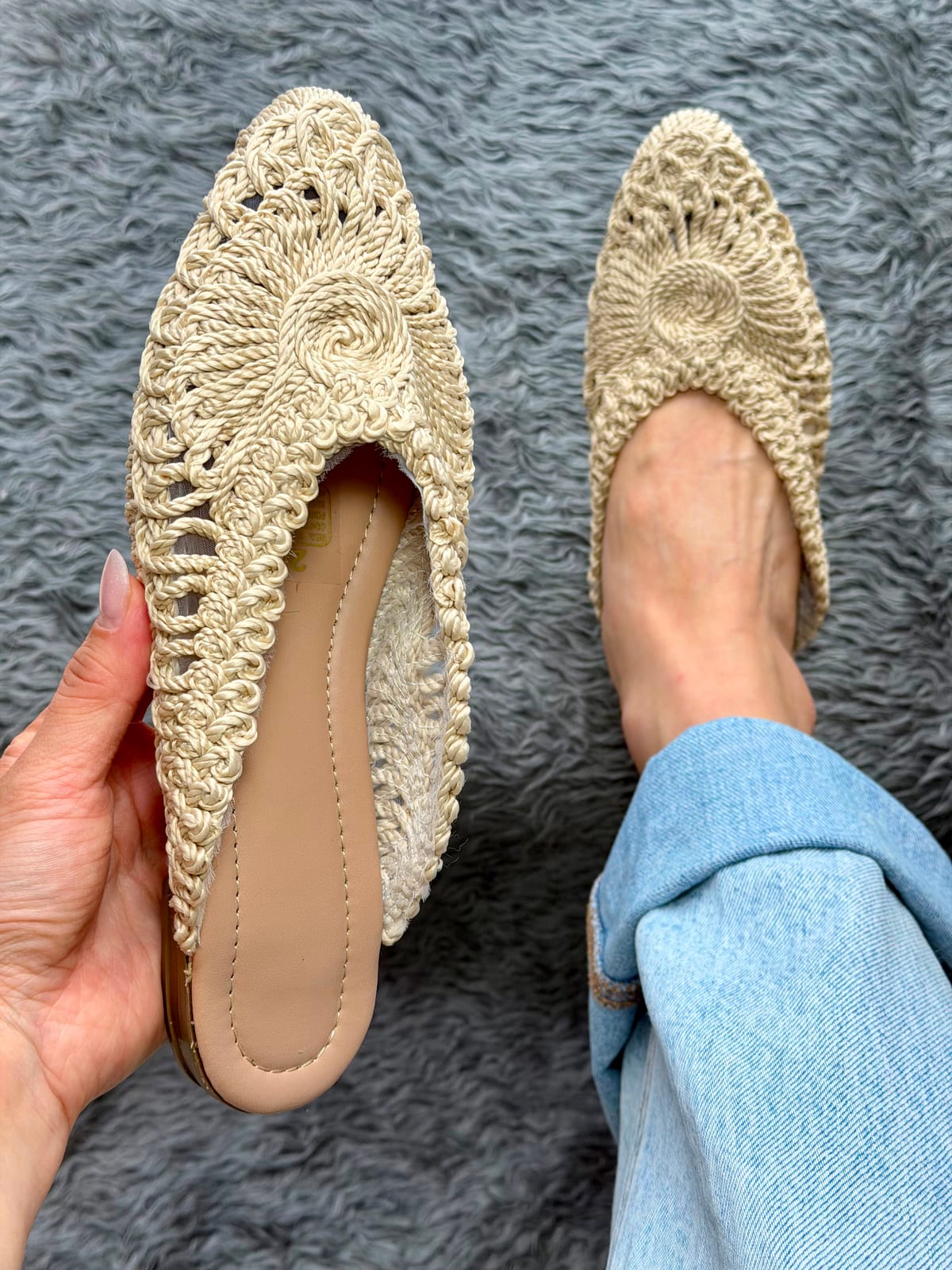 Mule chinela especial - Beige